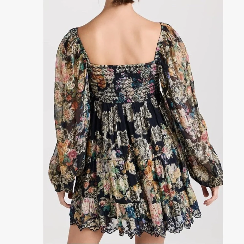 HEMANT & NANDITA Multicolor Rafa Short Floral Long Sleeve Dress - Picture 5 of 11